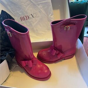 RED Valentino Pink Boots with Bow Accent